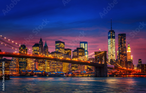 Manhattan with lights and reflections © misu