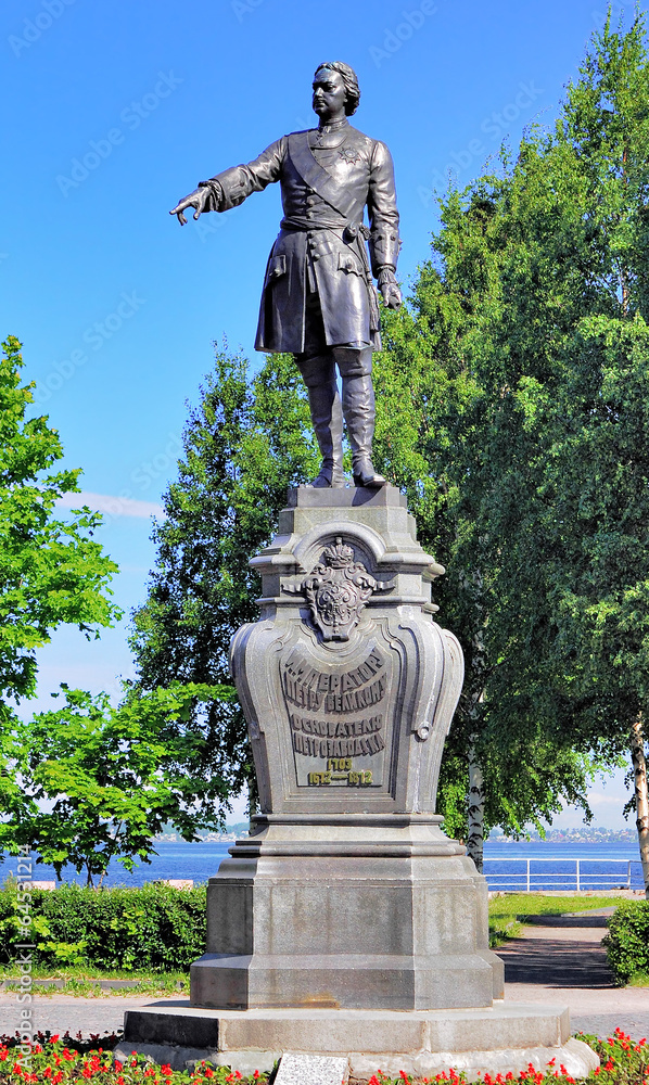 Monument to Peter the Great in Petrozavodsk, Russia