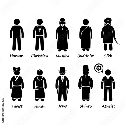 Religion of People in the World Cliparts