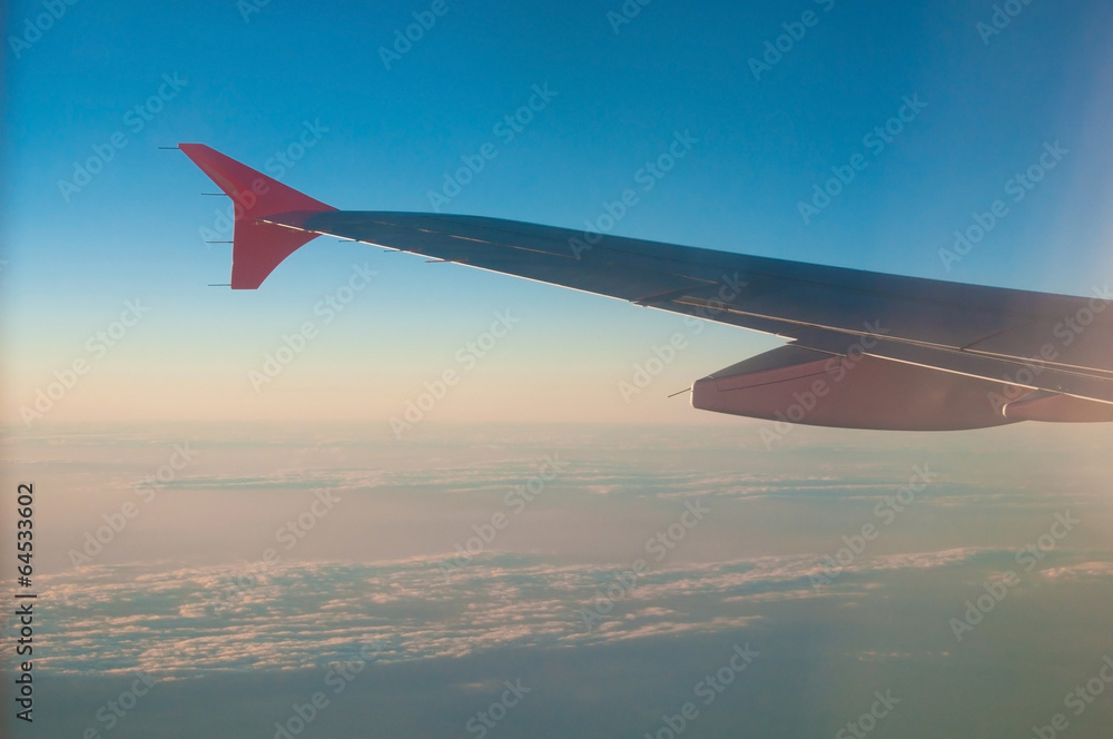 Fototapeta premium Sky and plane wing