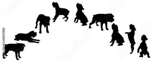Vector silhouette of a dog.