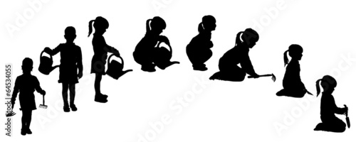 Vector silhouette of girl.