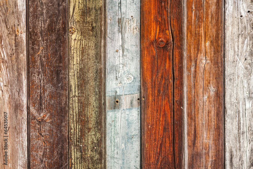 Wooden planks of various colors Wooden planks of various colors