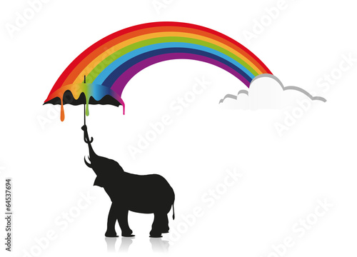 Elefant mit Regenschirm