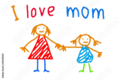 Child drawing of her mother for mother s day
