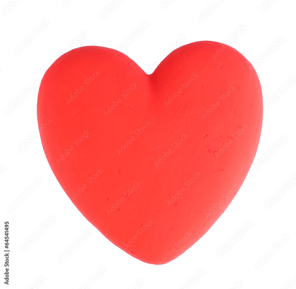 Decorative red heart, isolated on white