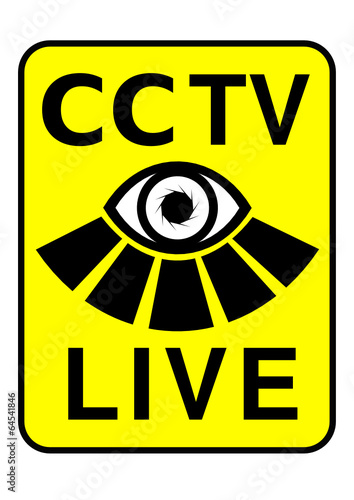 CCTV sign with eye motif
