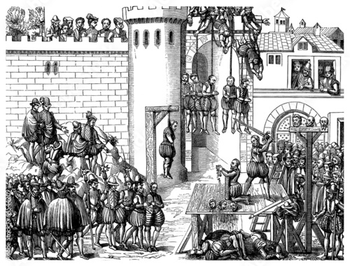 Canvastavla Death Penalties - Mises à Mort - 16th century