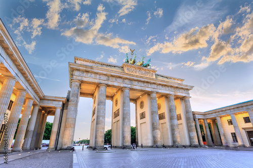 sunset at Brandenburg Gate of Berlin, Germany