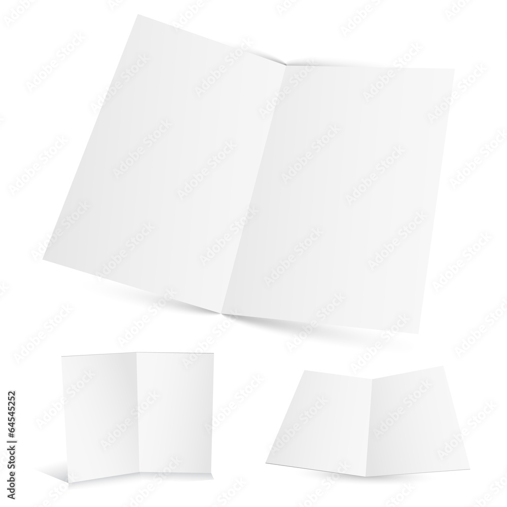 Blank white zigzag folded paper. Blank white zigzag folded paper.