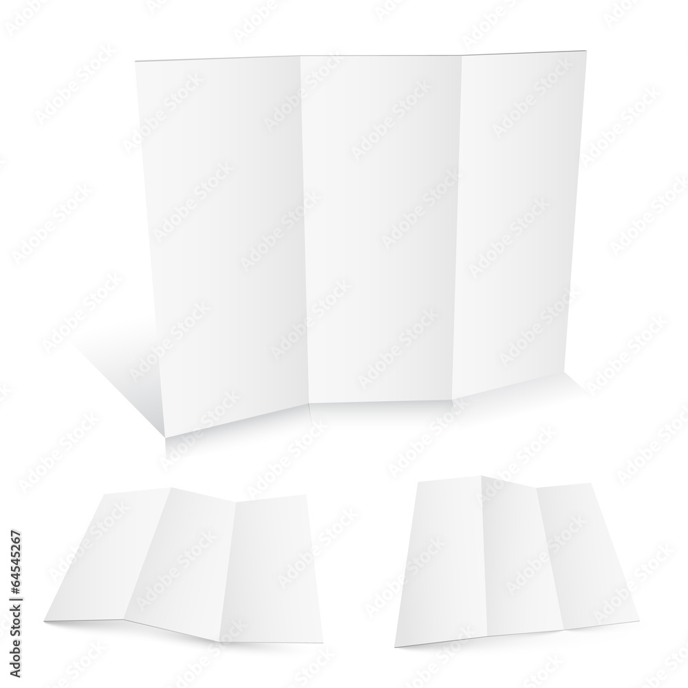 Blank white zigzag folded paper. Blank white zigzag folded paper.