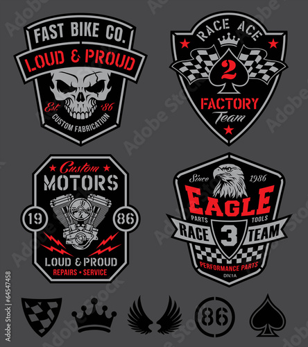 Motor patches emblem set