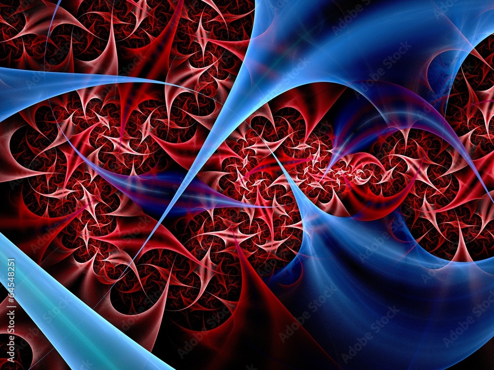 Fototapeta premium Red background fractal like metallic fabric
