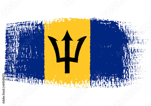 brushstroke flag Barbados