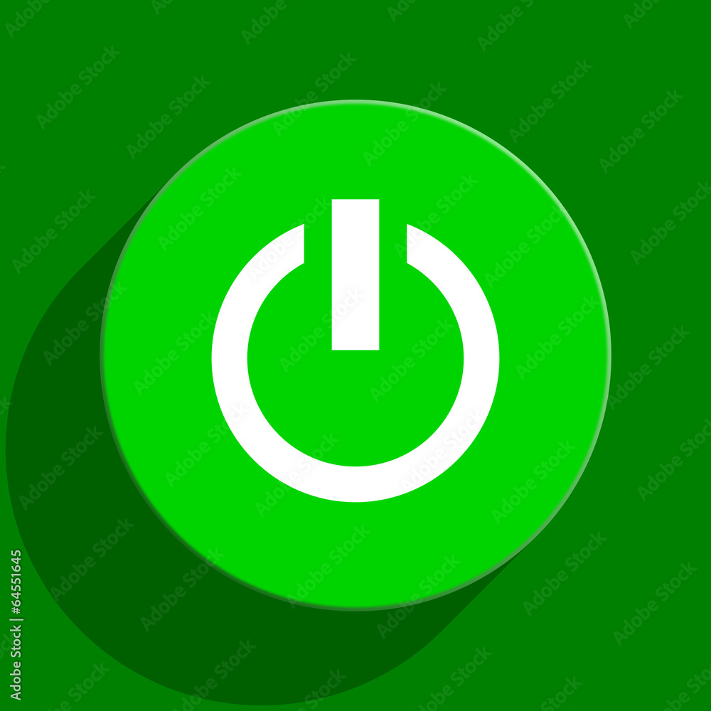 power green flat icon power green flat icon
