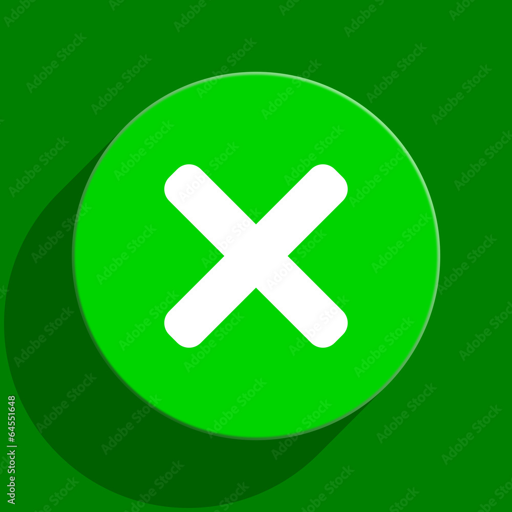 Obraz premium cancel green flat icon