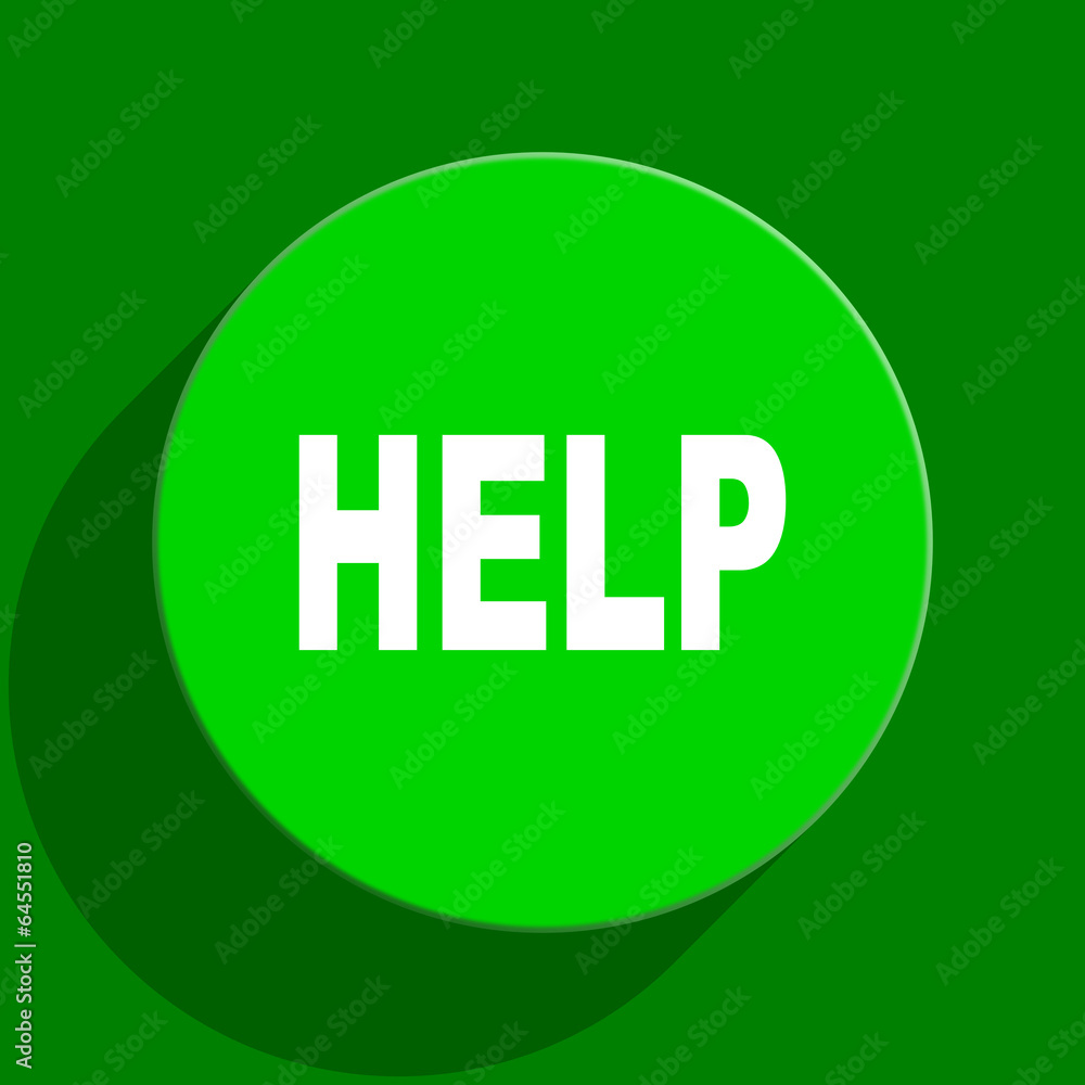 help green flat icon