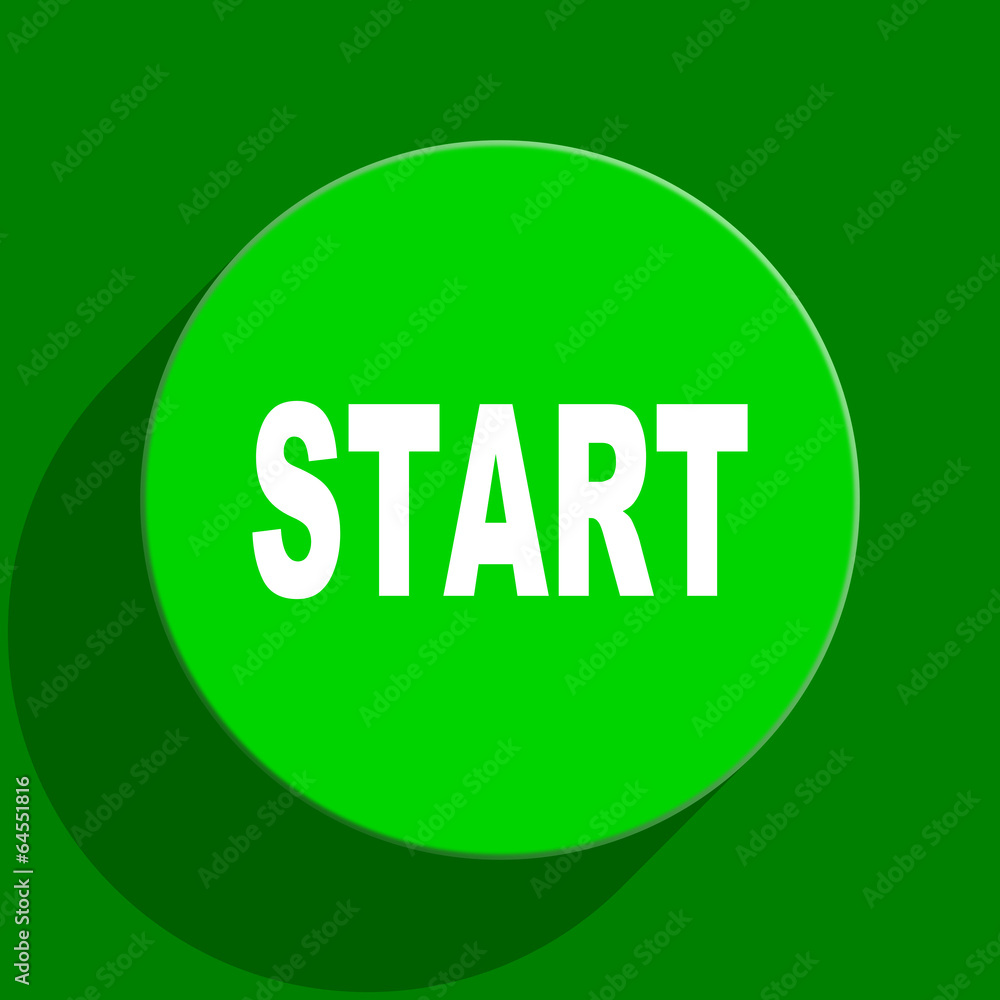 start green flat icon start green flat icon