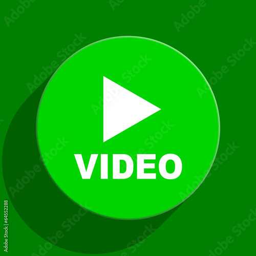 video green flat icon