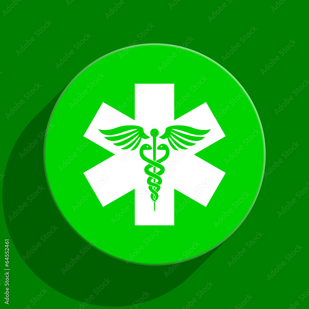 emergency green flat icon