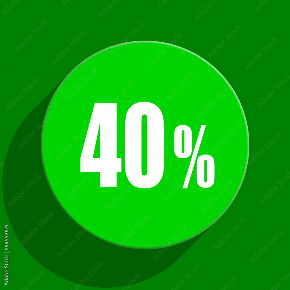 40 percent green flat icon