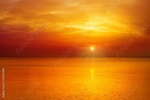 Magic orange sunset over sea