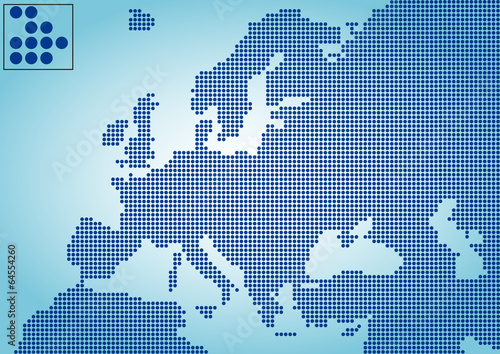 Avrupa haritası  ( renkli noktalı ) photo