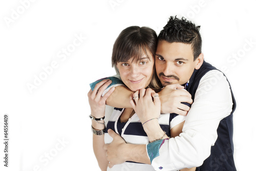boy and girl pregnant on a white background