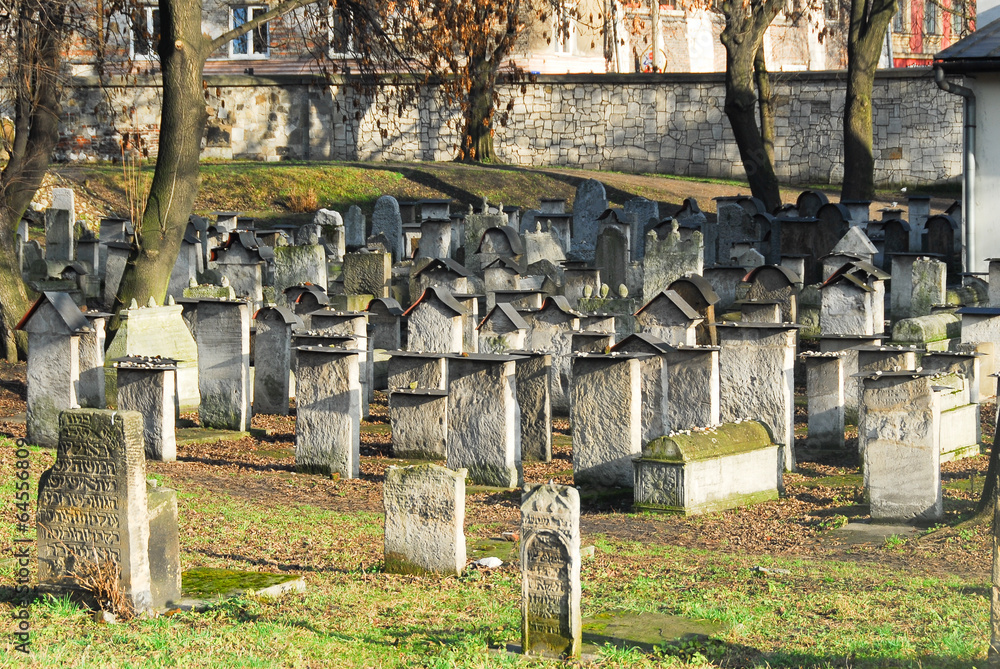 Obraz premium Old Jewish Cemetery, Remuh Synagogue, Krakow