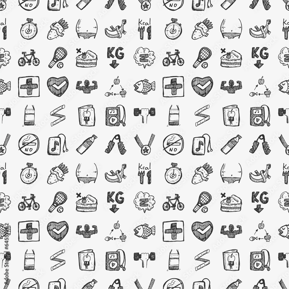 seamless doodle fitness pattern seamless doodle fitness pattern