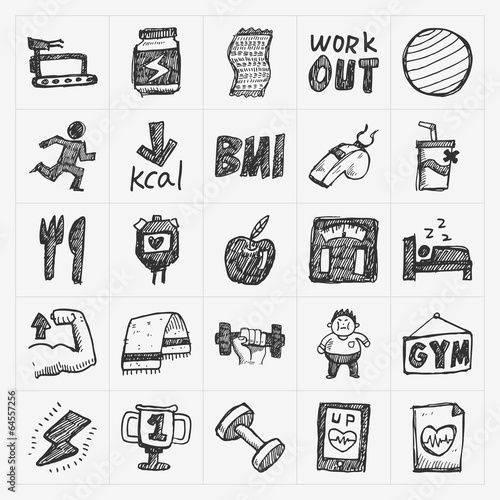 Doodle fitness icons