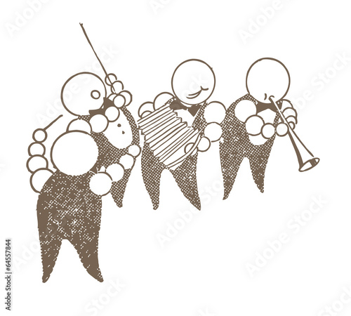 Canvas Print Cartoon band of musicians