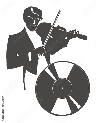 Male violinist playing the violin