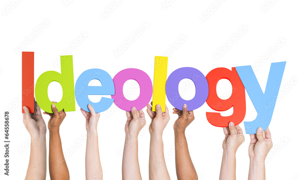 Multiethnic Group of Hands Holding Ideology Multiethnic Group of Hands Holding Ideology