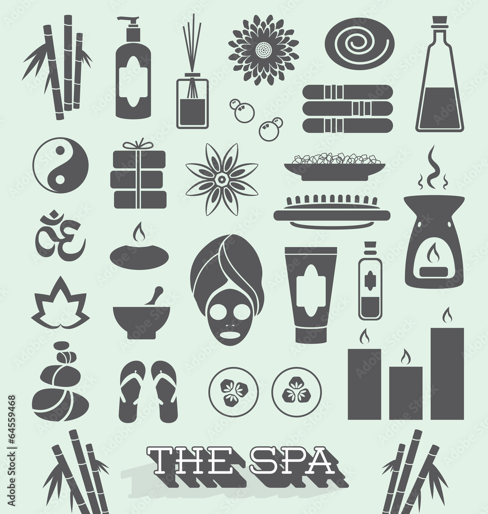 Vector Set: Day at The Spa Icons and Symbols