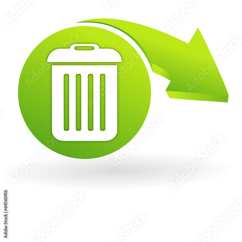 corbeille sur web symbole vert