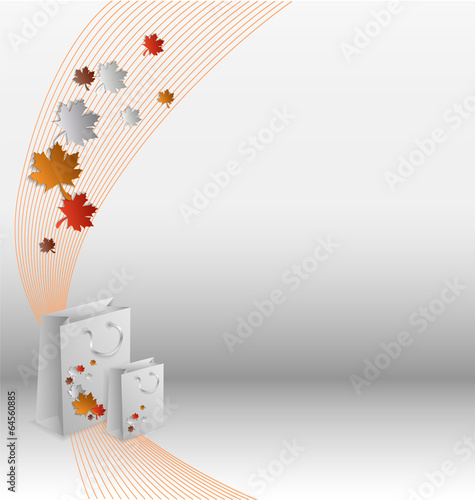 Creative shopping leaflet with stylized shopping bags