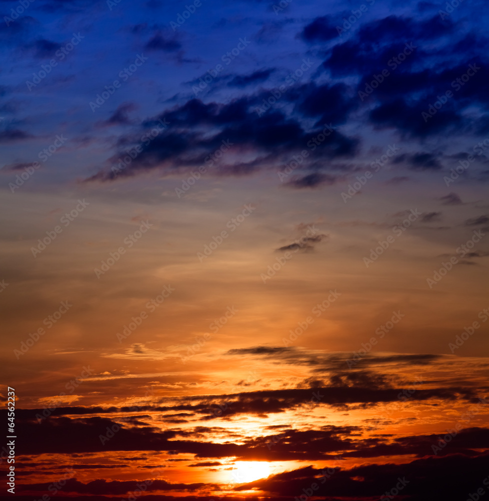 sunrise with clouds. Sunset Sky Background