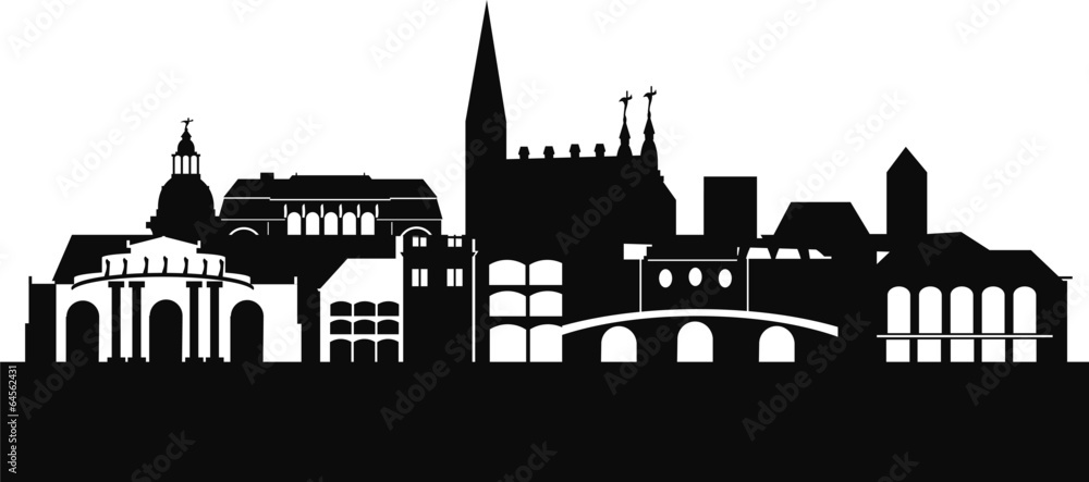 Naklejka premium Freiburg Deutschland Silhouette