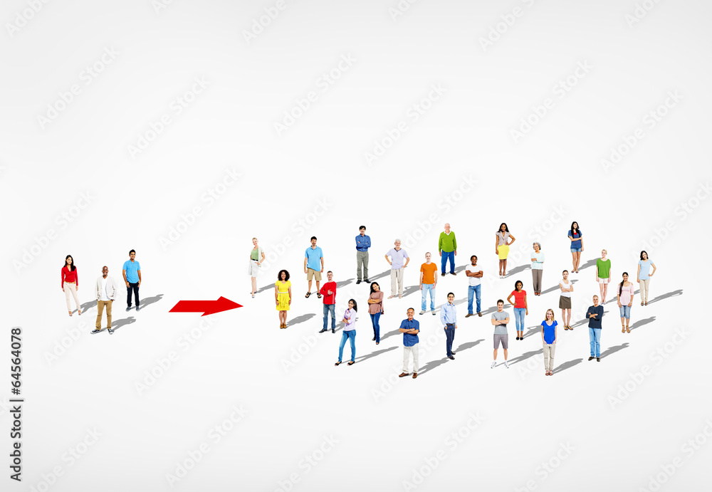 Large Group of Multiethnic Diverse Colorful People Large Group of Multiethnic Diverse Colorful People