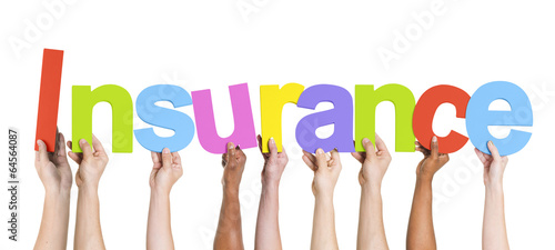 Diverse Hands Holding The Word Insurance