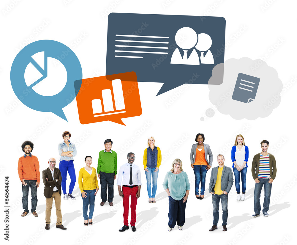 Obraz premium Group of Multiethnic Diverse Cheerful People