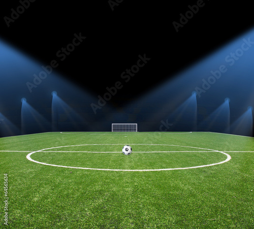 soccer field with the lights