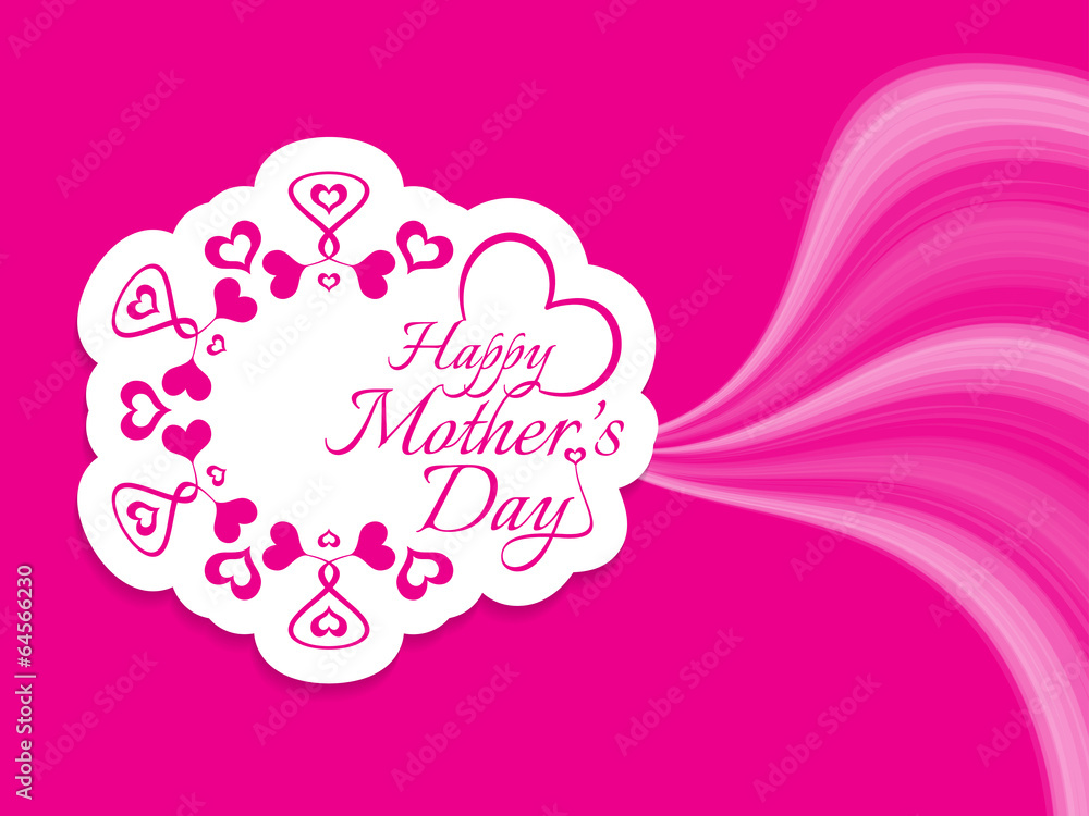 Beautiful pink color mother's day card design