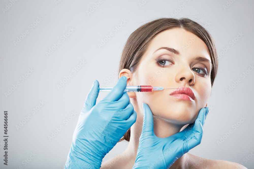 Beauty Woman face surgery close up portrait. Beauty Woman face surgery close up portrait.