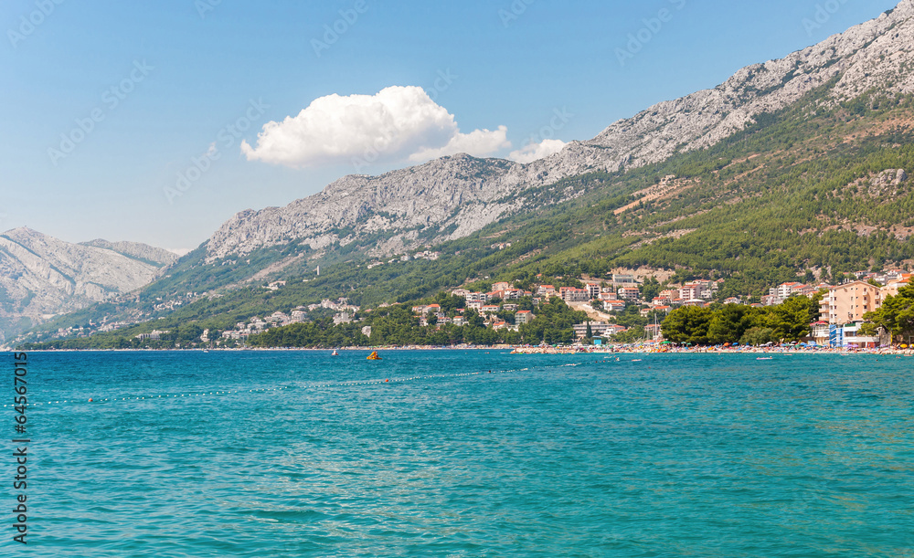 Coastline in Baska Voda, Croatia