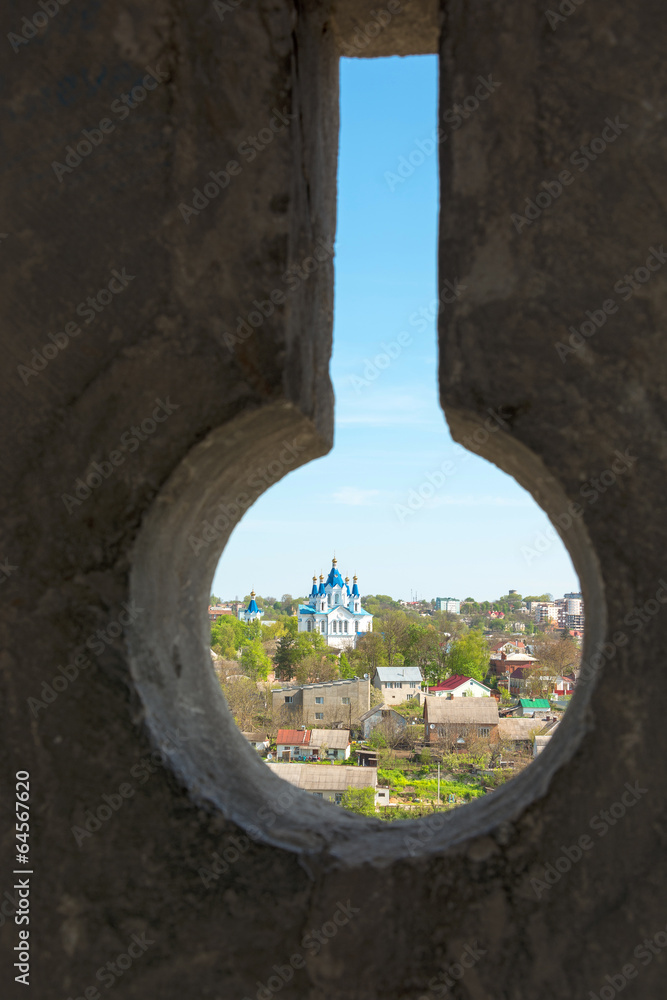 The view from the loopholes of the Old Castle at the town