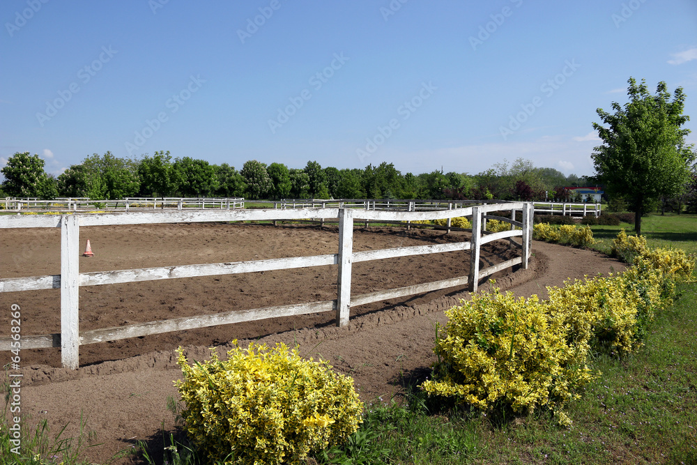 Fototapeta premium ranch with corral for horses