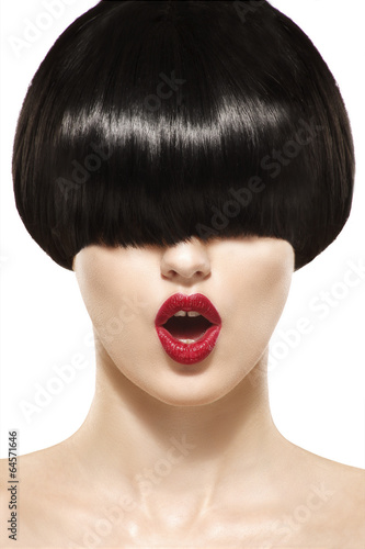 Fringe Hairstyle Beauty Girl with short Hair