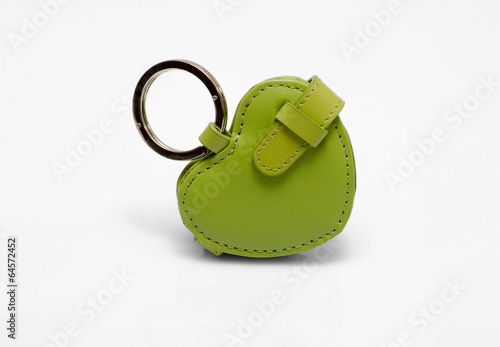 Εκτύπωση καμβά Green leather trinket isolated on white